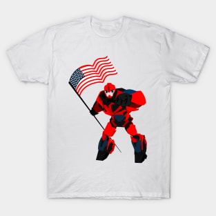 American Flag Funny Robotic Boys T-Shirt